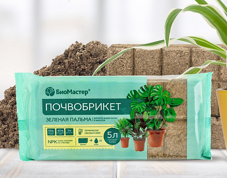 Почвобрикет Зеленая пальма 5л /БиоМастер